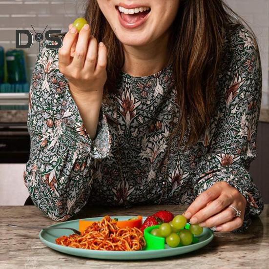 2 шт. разделитель тарелок портативный безопасный силиконовый пищевой разделитель с прочной присоской без бисфенола А аксессуар для сервировки еды