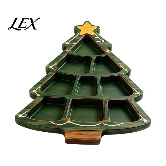 Appetizer Tray for Festivals Christmas Snack Serving Tray, Divided Holiday Platter, Cute Snowman/Tree/Penguin/Cow Shaped Table Decorations Food