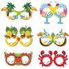 12pcs Party Glasses Funny Hawaiian 4th of July Paper Eyeglasses Tropical Fancy Party Photo Booth Props Decoration For Kids and Adults Party Supplies