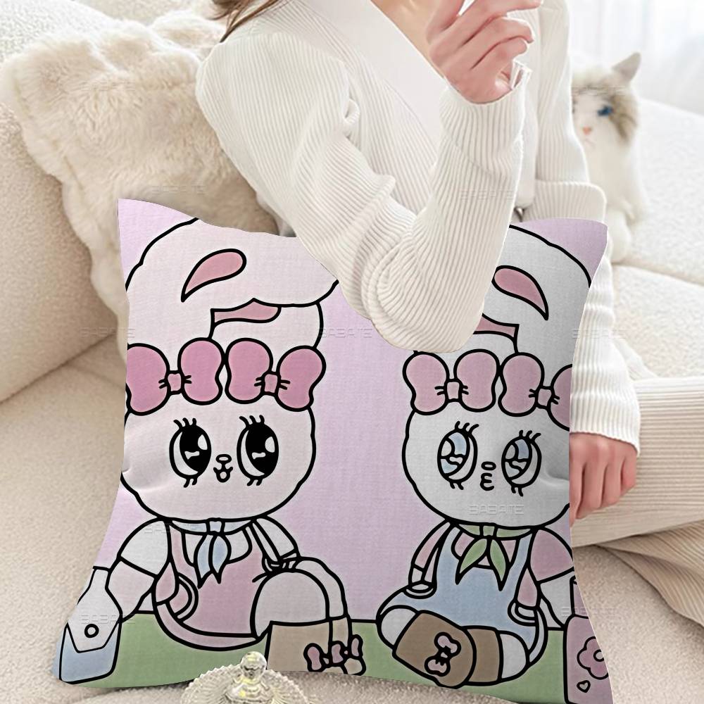 E-Esther Bunny Мультяшный Кленовый Дизайн Наволочка Счастливый Осенний Урожай Декор Праздничный Декор Наволочка