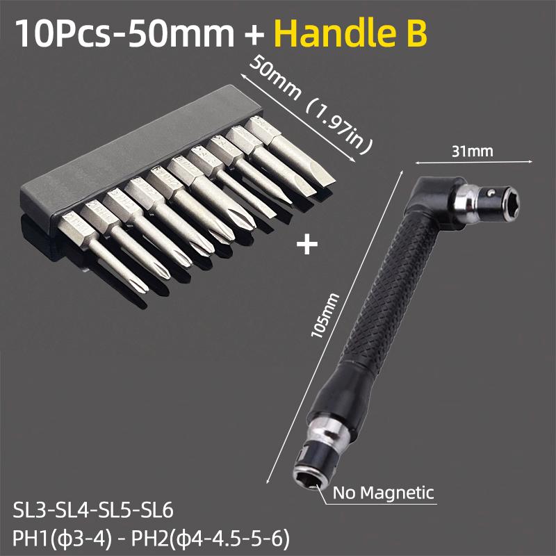 10 шт. набор шлицевых отверток Phillips с плоской крестовой головкой, электрическая отвертка, ручные инструменты S2, стальные магнитные отвертки, сверла