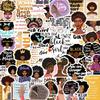 50 New Black Self-affirm Girl Graffiti Stickers Decorate Guitar Notebook Suitcase Waterproof