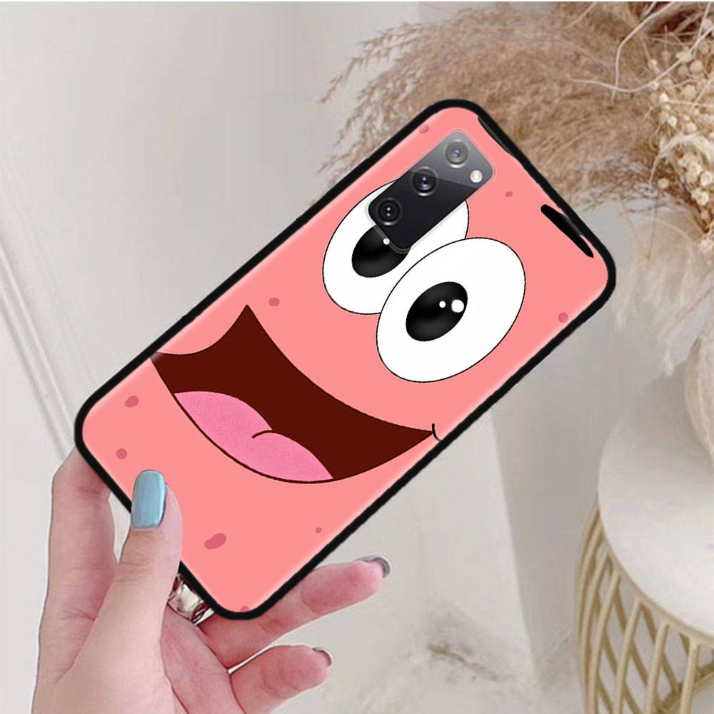 Black Case for Samsung Note 20 Lite S24 Ultra S23 A03 A05 A06 A11 A71 A15 A16 A13 A24 A25 A33 A52 A53 A50 M55 M35 Plus S-38 Cute Spongebob