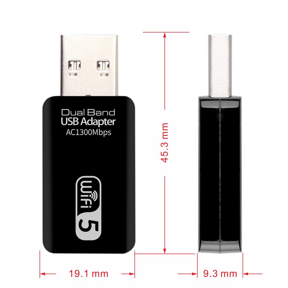 Двухдиапазонный USB WiFi сетевой адаптер 1300 Мбит/с (2,4 г/5 г)