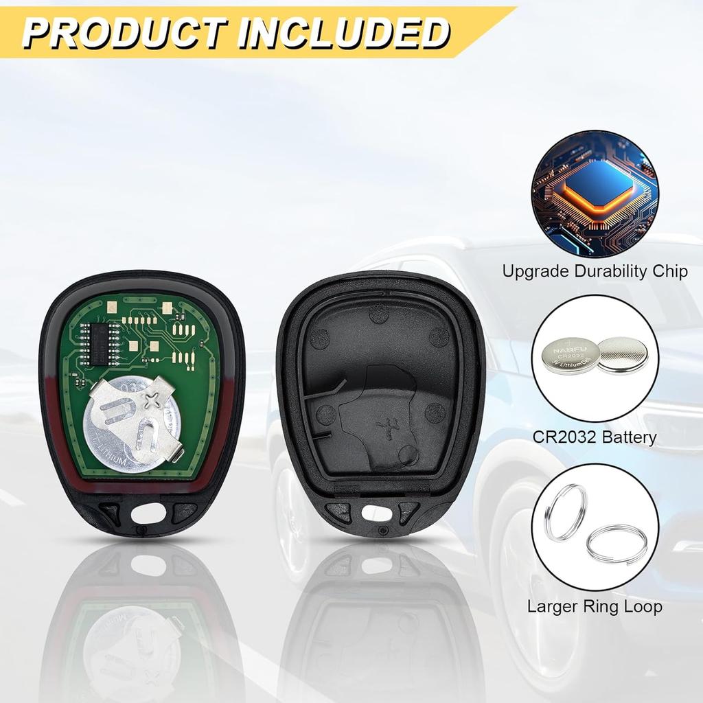 Key Fob Replacement for 2002-2009 Chevy Trailblazer & GMC Envoy/ 03-07 Isuzu Ascender/ 04-07 Buick Rainier/ 02-04 Oldsmobile Bravada Car Keyless