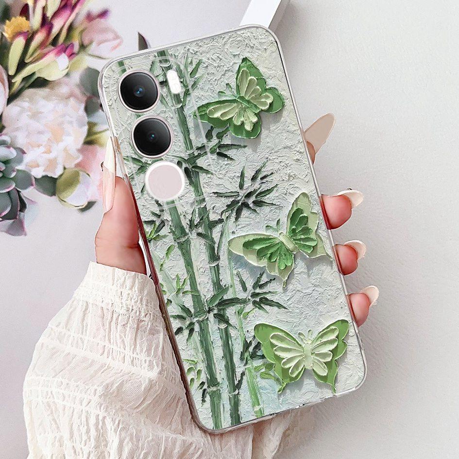 Silicone Case For Vivo Y19s V2419 Cover Lovely Cat Butterfly Cartoon Soft Back Protective Shell For Vivo Y19s 4G Y 19s TPU Coque