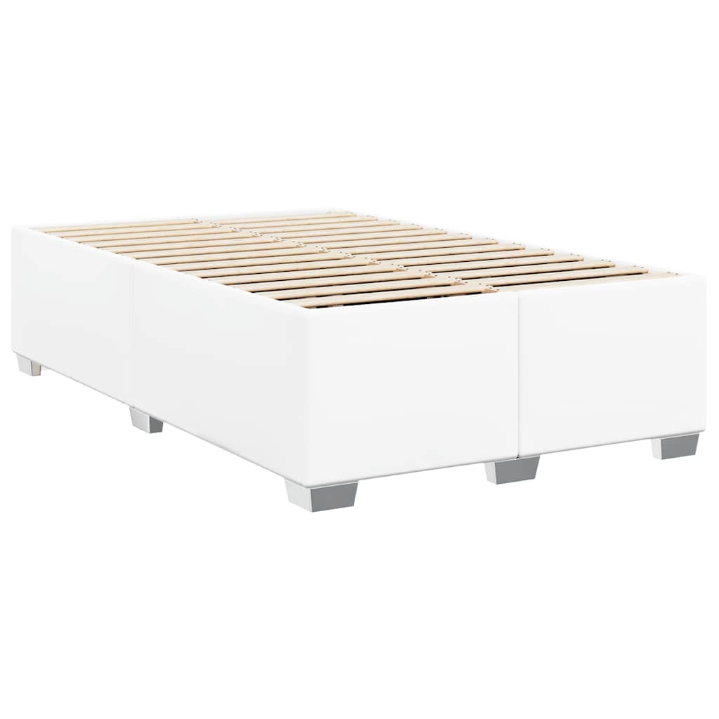 Bed Frame without Mattress White Full Artificial Leather