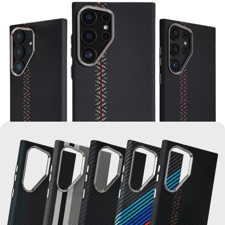 Применимо к чехлу для мобильного телефона Samsung S24Ultra ультратонкий магнитный текстура карбонового волокна Kevlar s23plus скин жесткий