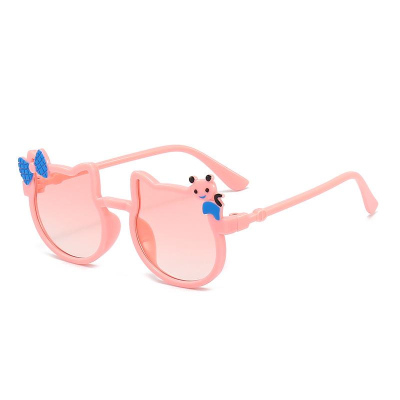 Детские солнцезащитные очки для девочек с защитой от ультрафиолета, милые, очень милые детские очки, солнцезащитные очки с мультяшным бантом