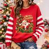 Women's Christmas Print Long Sleeve Top, Casual Comfortable Winter Shirt for Holiday and Everyday Wear