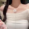 Новое сетчатое ожерелье-подвеска с цветком розы, регулируемая цепочка, модная, романтичная, ретро, цепочка на ключицы для женщин, ювелирный подарок