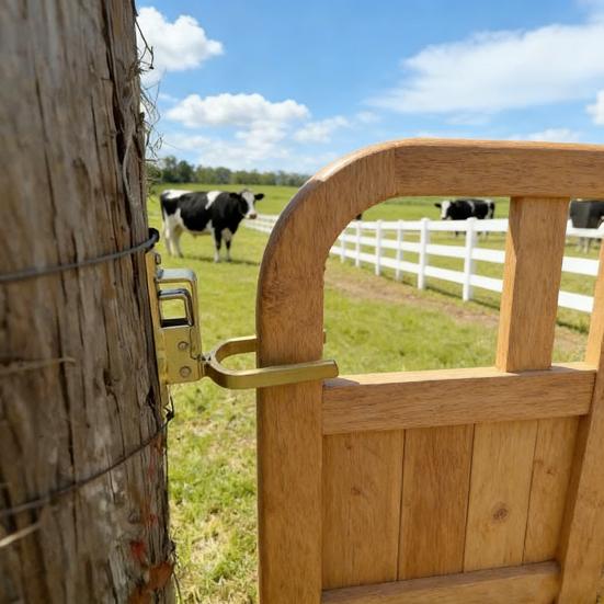 Мгновенно фиксирующийся засов для ворот Сверхпрочный засов для ворот с управлением одной рукой Быстрый засов для ворот Легкая установка на деревянные, металлические трубчатые ворота Автоматический пружинный замок для фермы, ранчо