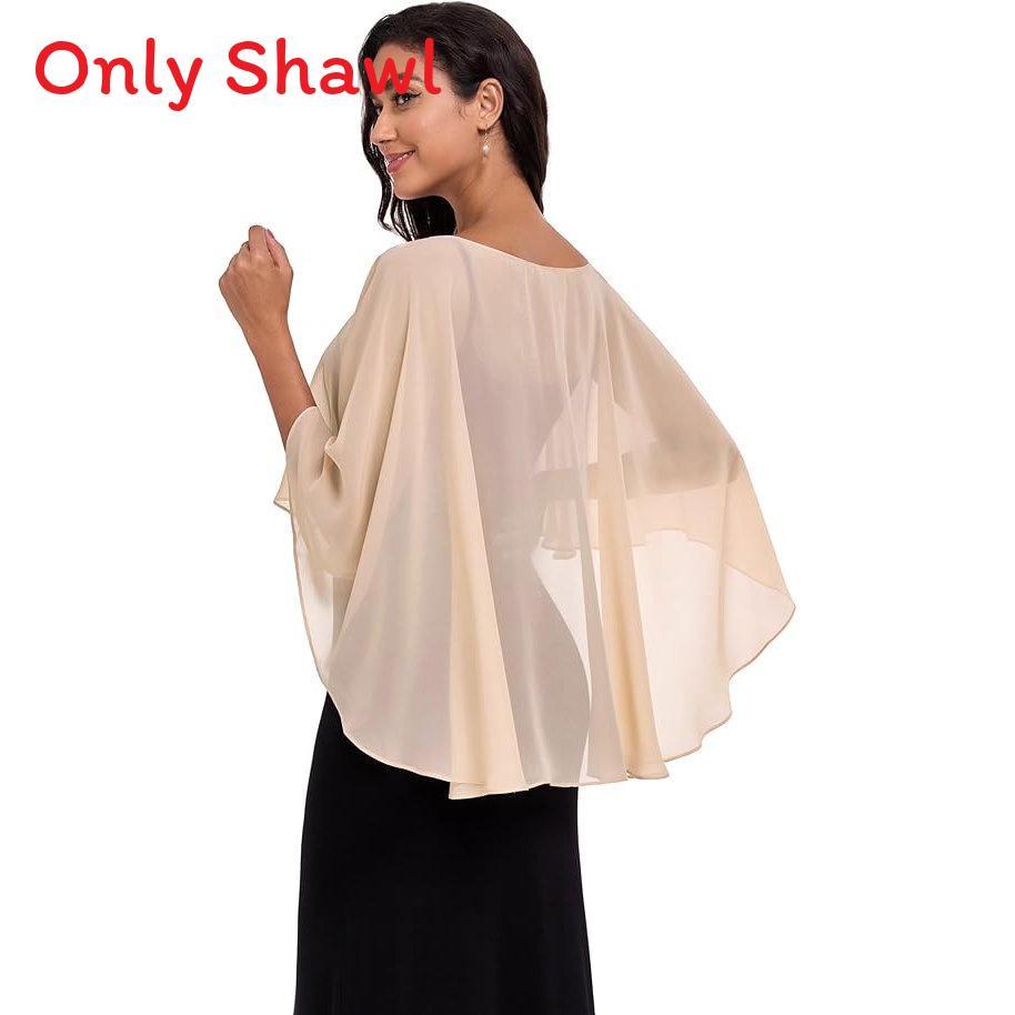 Chiffon Bridal Shawl With Asymmetrical Hem For Elegant Wedding Guest Attire