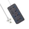 Power Strip With 6 AC Sockets & 3 USB 1 Type C Port 6FT Extension Cord Protector for Home Office Dorm Power Button