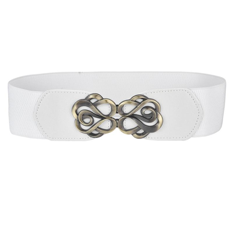 Женский винтажный кожаный ремень для платья, эластичная растянутая лента, латунный ремень с пряжкой в ​​стиле ретро, ​​женский ремень