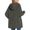 Fleece Jackets for Women Oversized Button Down Fuzzy Hooded Coat Casual Long Sherpa Outerwear with Pockets