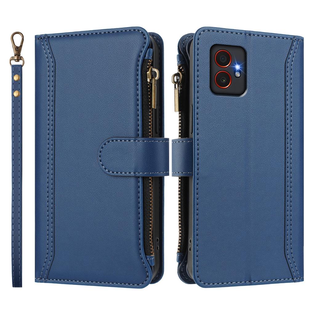 Кожаный чехол для Samsung Galaxy XCover7 Pro с 9 отделениями для карт, кошельком на молнии, подставкой, чехлом для телефона и ремешком на запястье