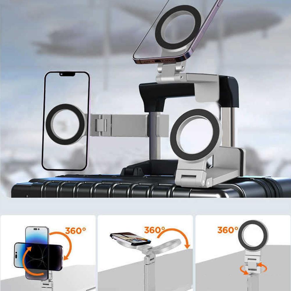 1-3PCS Car Phone Holder 360 Degree Rotation Foldable Magnetic Phone Mount ABS Silicone for Long Flight Flying