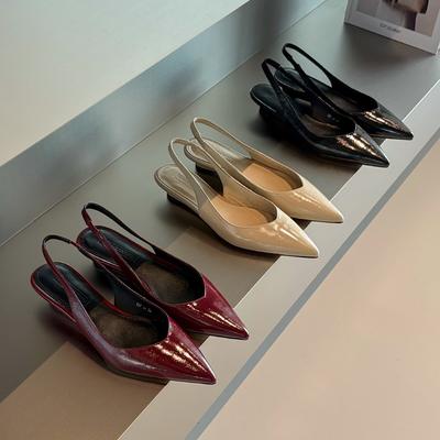 Летние сандалии с открытым носком, слипоны, женские, модные, неглубокие, повседневные, на танкетке, на низком каблуке, с ремешком на пятке, сандалии