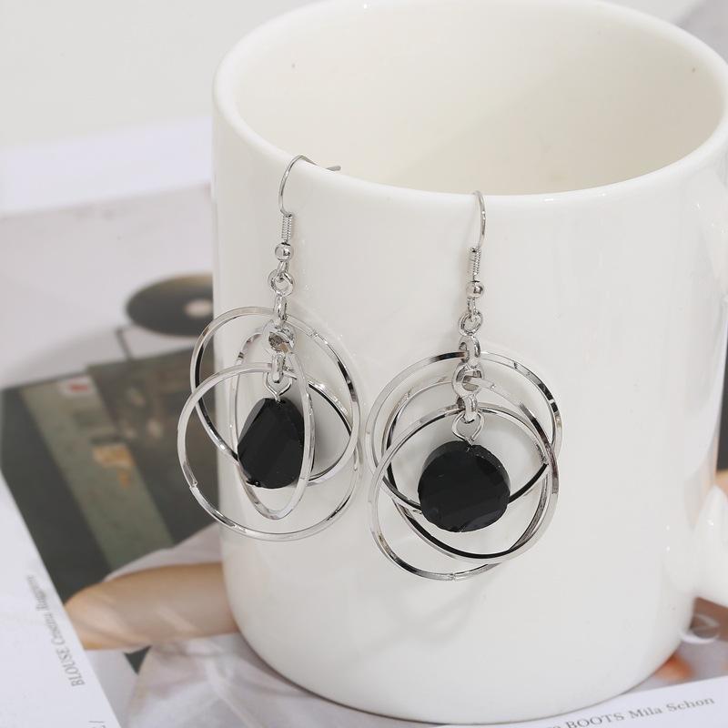 Роскошные модные многослойные круглые серьги-подвески для женщин, большие круглые серьги-кольца, индивидуальные креативные вечерние ювелирные изделия, подарок
