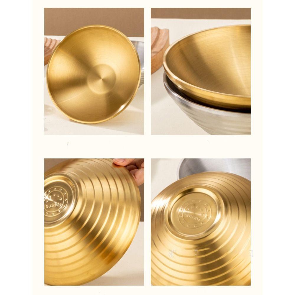Heat Insulated Ramen Bowl Anti Fall Instant Noodles Bowl 304 Stainless Steel Bowl Cold Noodles
