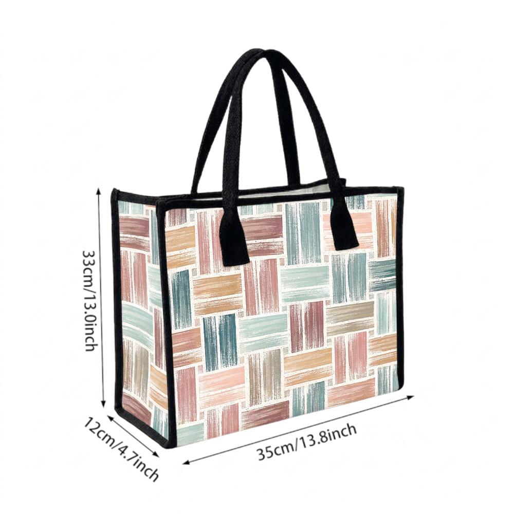 Women Fashion Geometric Pattern Tote Casual Daily Shoulder Bag