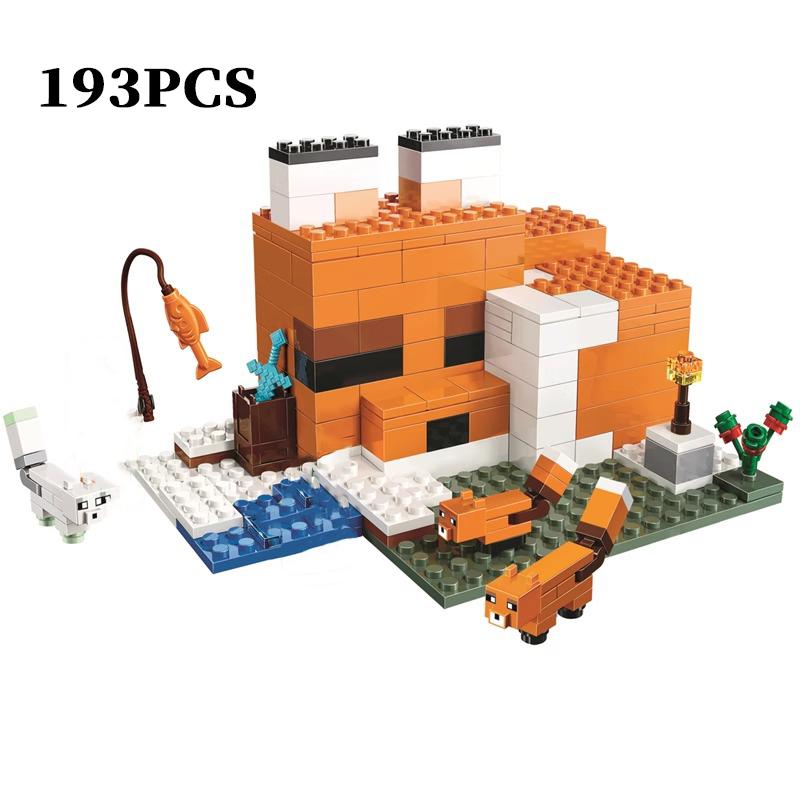 Игра Fox Lodge House Building Block Street View With Doll Collect Assemble Educational Bricks Toy For Kids Gift