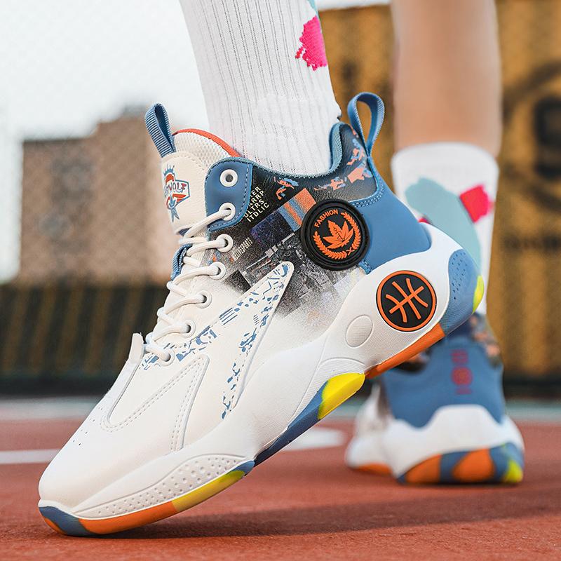 Новые баскетбольные кроссовки мужские актуальные боевые повседневные кроссовки хипстерские на шнуровке высокие уличные модные сращивание противоскользящие амортизирующие