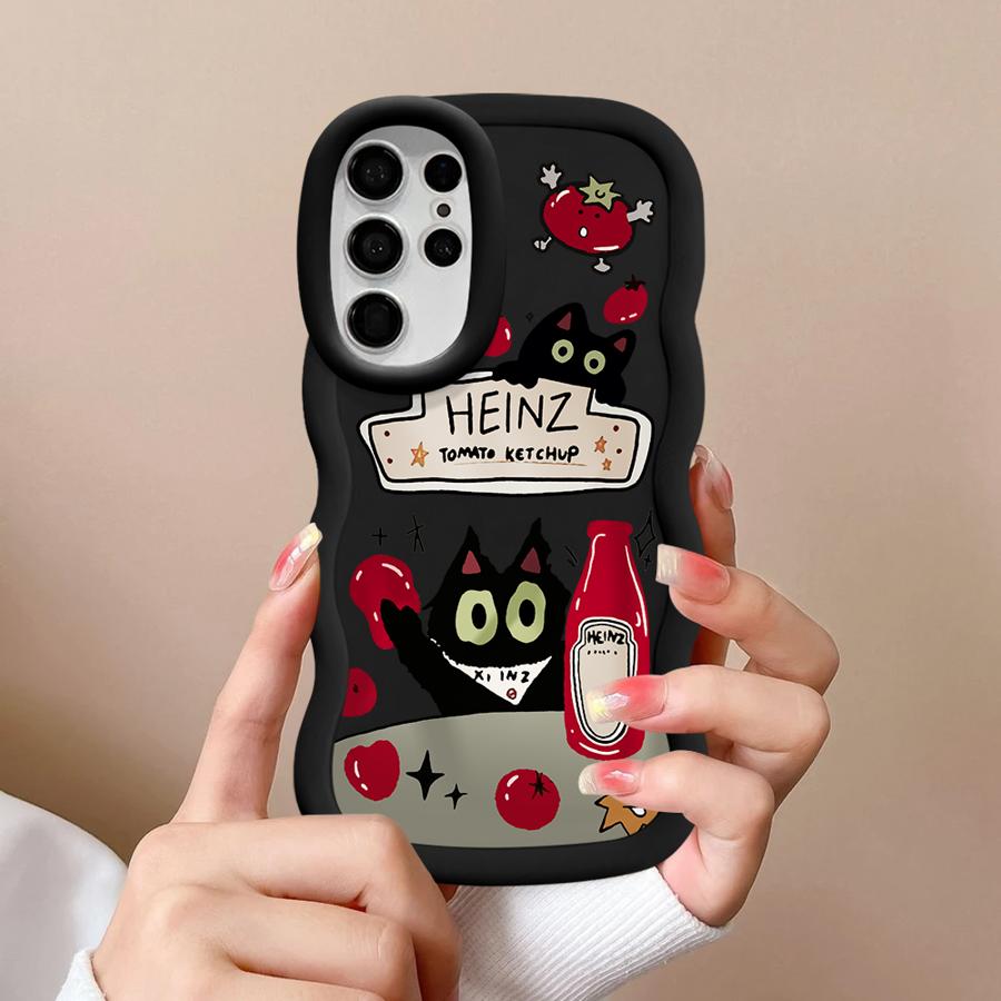 Чехол для Samsung Galaxy A26 S23 Plus S25 A25 S24 S21 S22 Ultra S20 FE Мягкий чехол для телефона A55 A35 A34 A54 A36 A24 Томатный соус