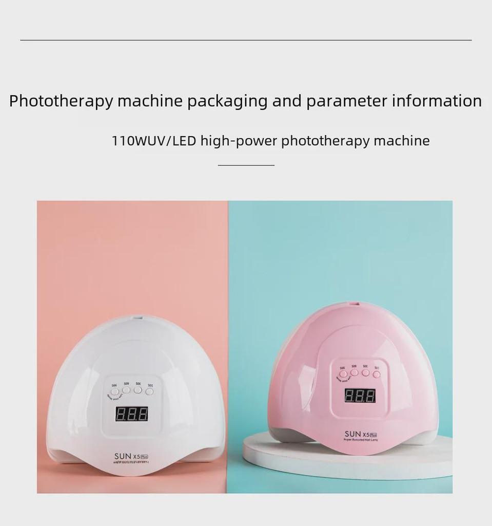 Лампа для ногтей SUNx5 Plus Sunshine: 4-скоростная светодиодная лампа для фототерапии и нанесения лака на ногти высокой мощности