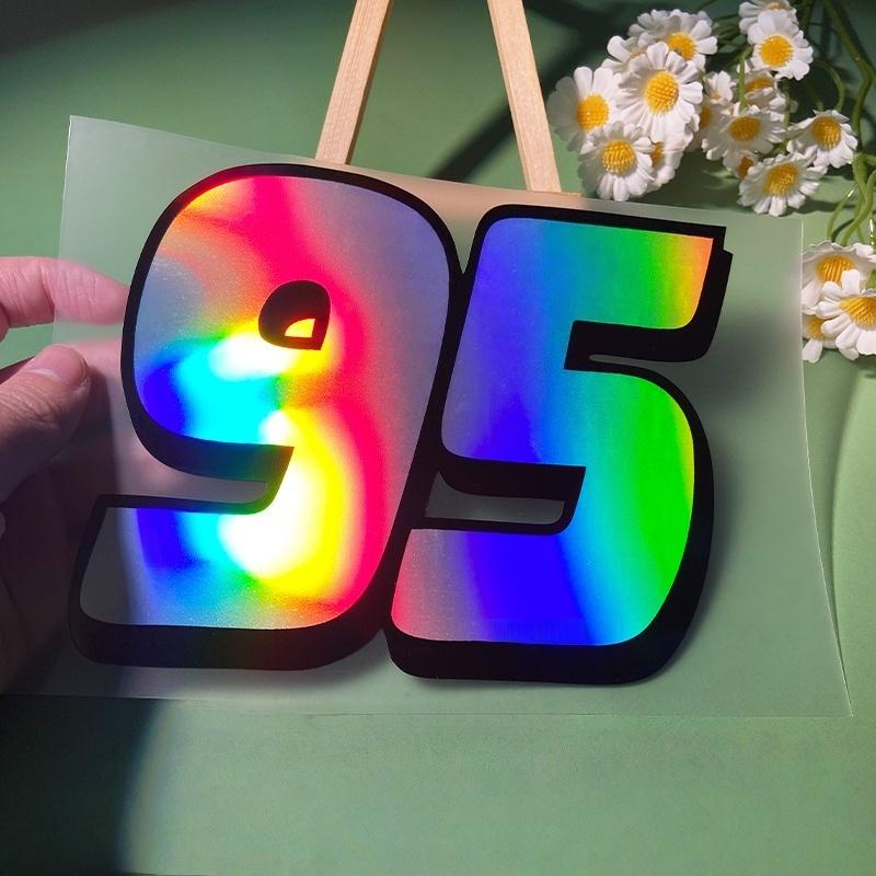 Number95 Red and Laser Motorcycle Stickers Waterproof for Motorbike Helemt Box Fuel Tank Fairing Refit Car Window Vinyl Decals