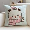 Playful YYier BubuS Cushion Cover Breathable and skinfriendly linen pillowcase square removable and washable cushion