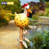 Смешные большие глаза курицы длинные ноги смоляные поделки статуи статуэтка деревянный кол украшения курица скульптуры садовый забор художественные принадлежности
