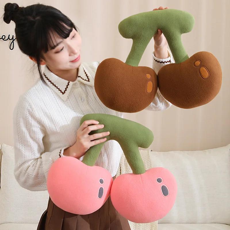 Simualtion Cherry Plush Toy Симпатичные мягкие растения Cherry Plushies Подушка Милые мягкие детские игрушки Подарочный декор