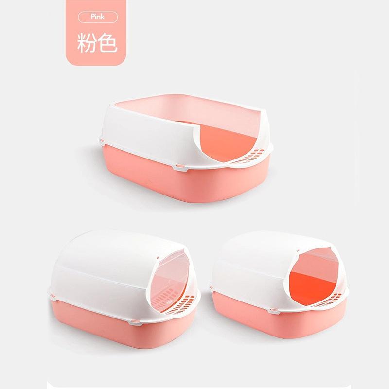 Fully Enclosed Pet Kitten Anti Splash Indoor Toilet Clean Sand Tray Basin Cleaning Cats Supplies