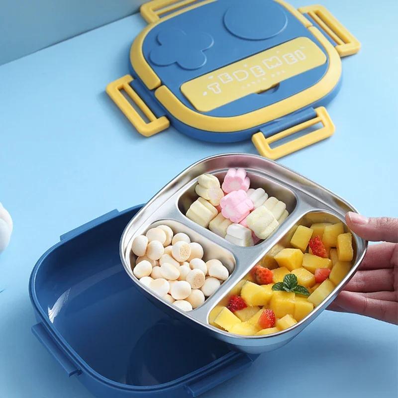 304 Stainless Steel Portable Lunch Box Bento Box for Baby Child Student School Thermal Food Container for Outdoor Camping Picnic
