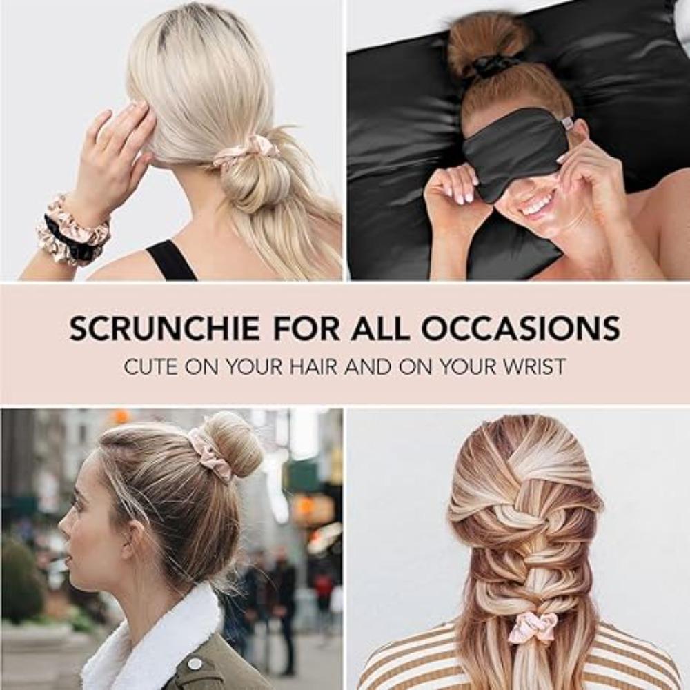 Kitsch Satin Scrunchies for Women-No Crease HairTies for Girl Scrunchies For All Hair Types and Texture Perfect for Day or Night