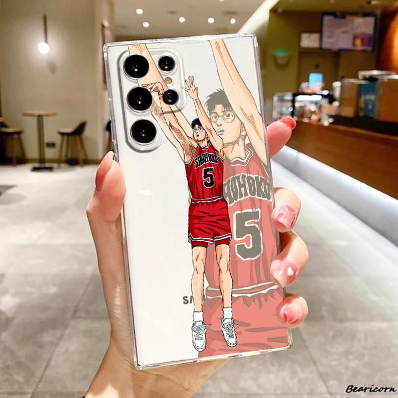 Slam Dunk Boy Anime For Samsung S23 S22 S21 Ultra S20 FE Pro Lite S10 S9 S8 Plus 5G Transparent Phone Case Cover
