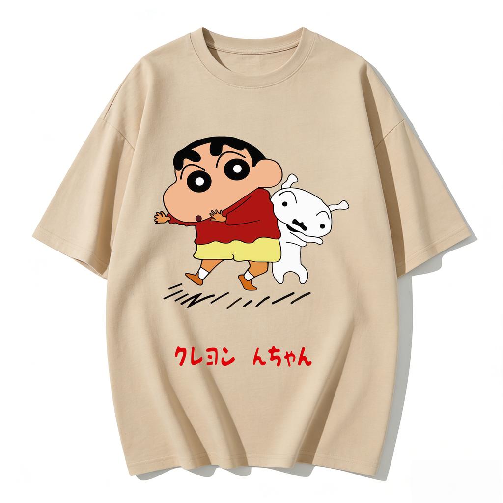 2026 Trendy Anime Crayon Shinchan Graphic Couple Tshirts Streetwear Family Matching Parentchild Clothing for Unisex Women Kids