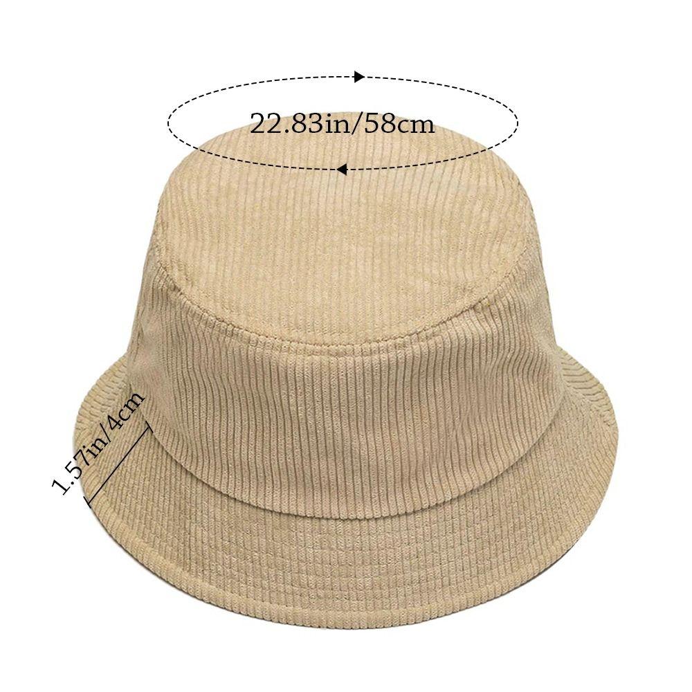 Corduroy Bucket Hat Soft Panama Hat Outdoor Sun Cap Men Women