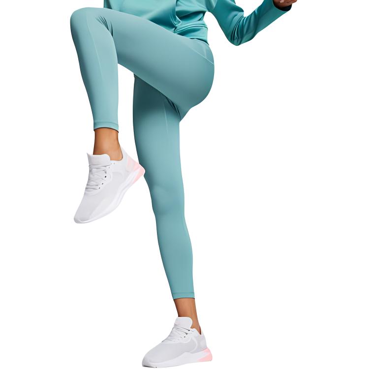 Puma Высокая талия Бег Фитнес Тренировки Элегантные однотонные спортивные брюки Nine Point женские плавки темно-синего цвета 520267-48