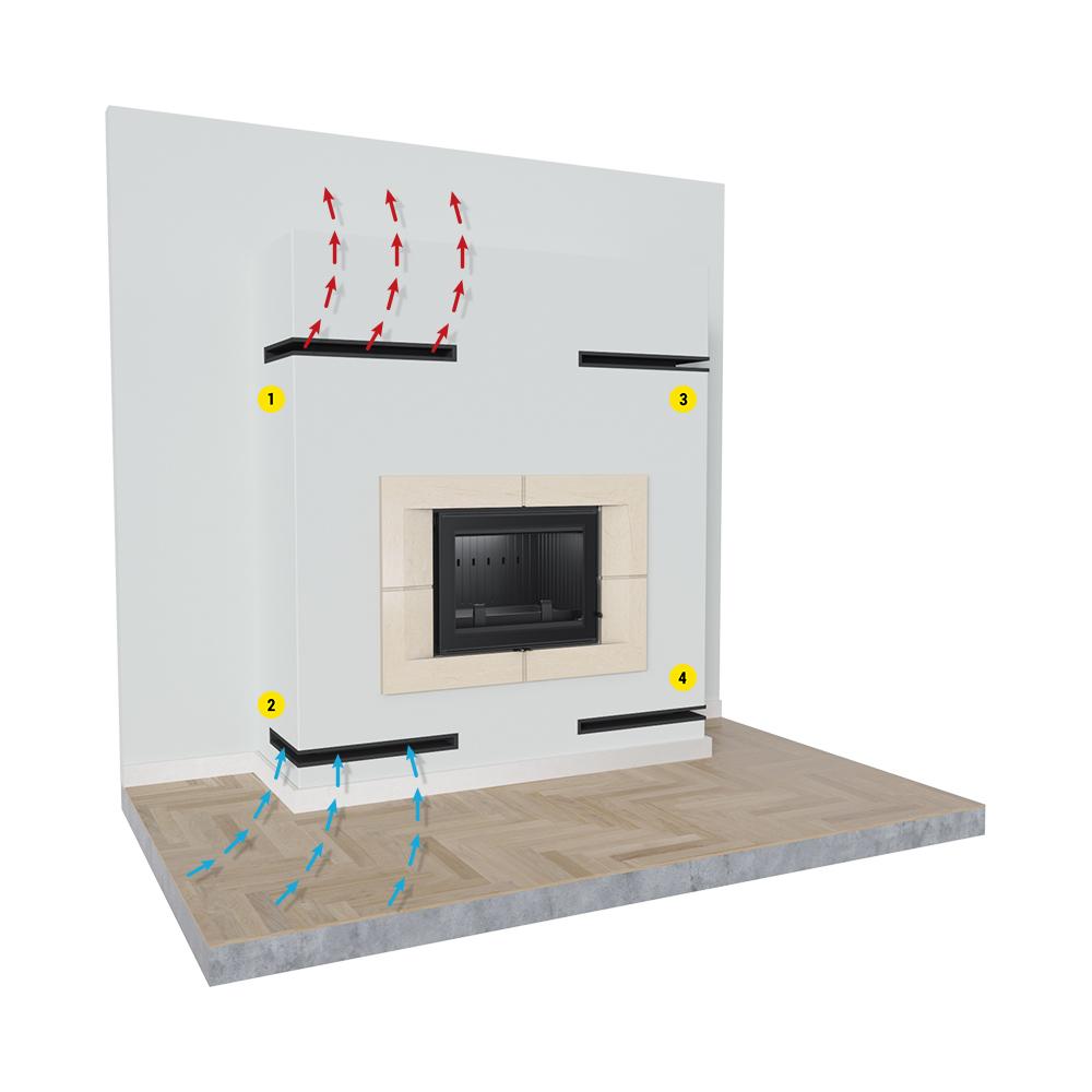 Vent Cover LUFT Corner 56x56x6 Polished Slim