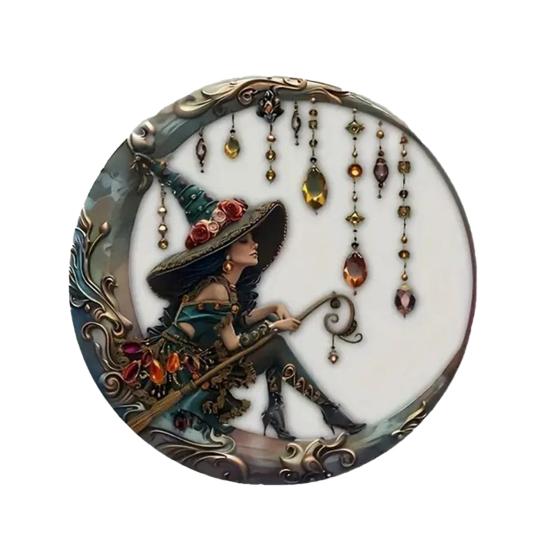 Halloween Witch Hat Hanging Decoration Stained Glass 2D Flat Acrylic