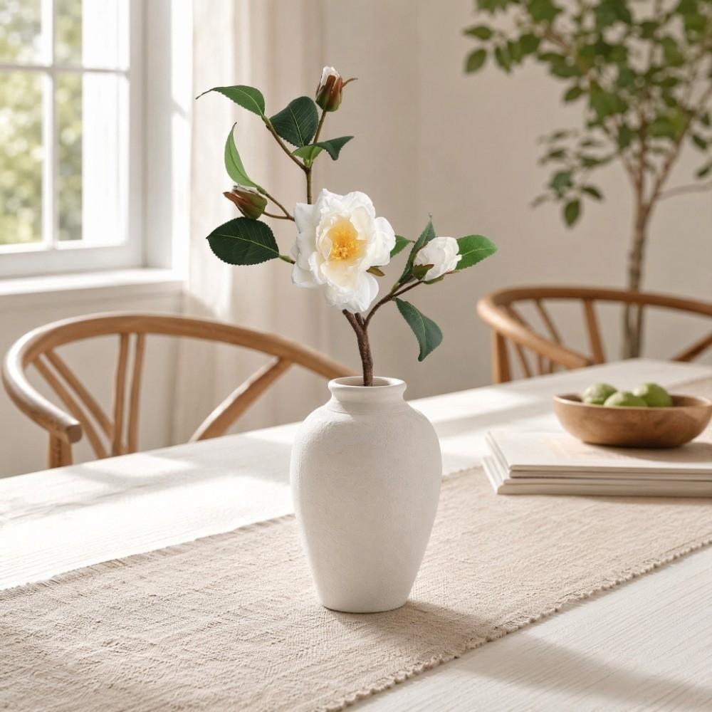 Plastic Silk Camellia Flower 52cm Fake Flowers Artificial Flower Branch Wedding Decor