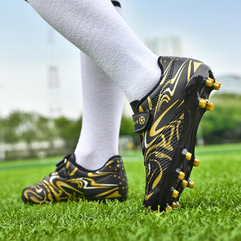 Детские футбольные бутсы для детей 30-38 лет, однотонные футбольные бутсы с волшебной клюшкой, тренировочные детские футбольные бутсы