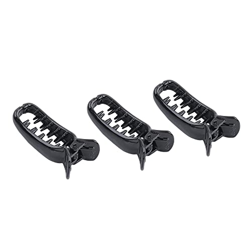 Estele Black Plastic Banana Hair Clips for Women's/girls (Pack of 3)