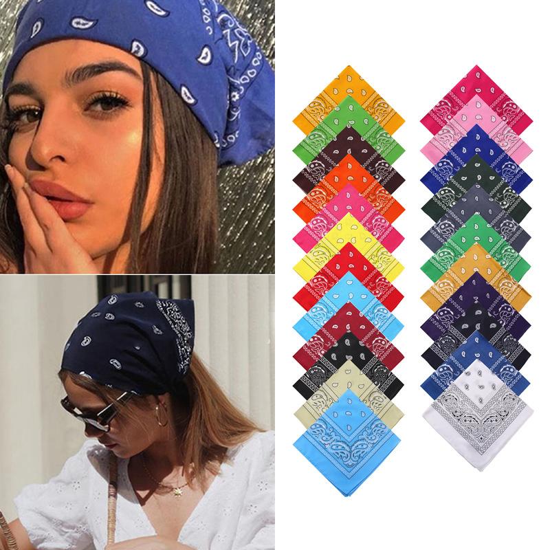Hip Hop Women Bandana Scarf Girls Kids Punk Square Bandanas Headwear Fashion Bohemian Head Scarf Headbands Hair Accessories 2025