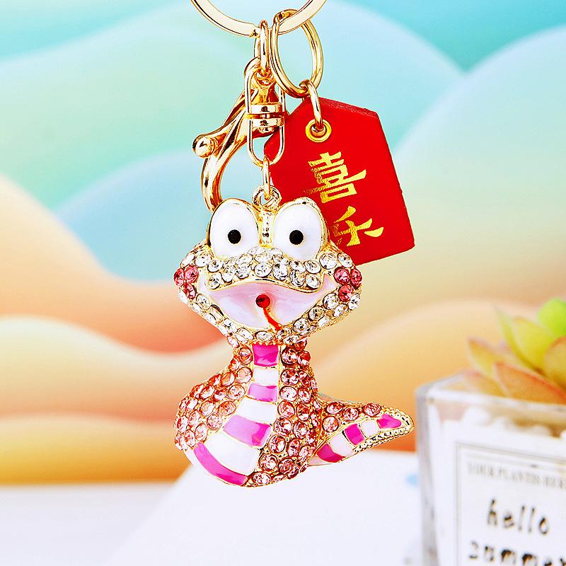 Креативный китайский зодиакальный брелок-подвеска в виде змеи, изысканный мультяшный брелок-змея, украшение для рюкзака, аксессуары, подарки