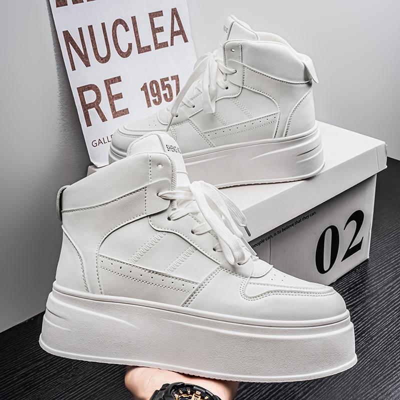 Мужская обувь для увеличения роста на осень и зиму 10см8см6см маленькие белые туфли корейская версия универсальная повседневная толстая подошва высокий верх обувь для скейтборда т
