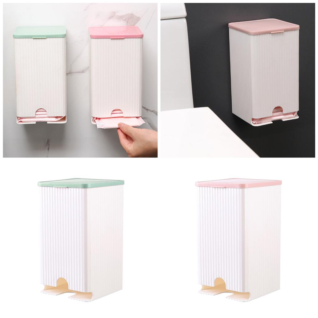 Space Saving Wall Mounted Paper Towel Holder And Tissue Dispenser Bathroom Organizer With Sanitary Napkin Storage Box